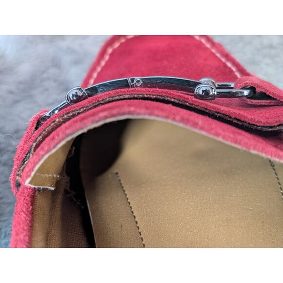 ALFANI JAMES Men’s Red Suede Loafers Classic Driving Moccasins Size 11 - Picture 9 of 11